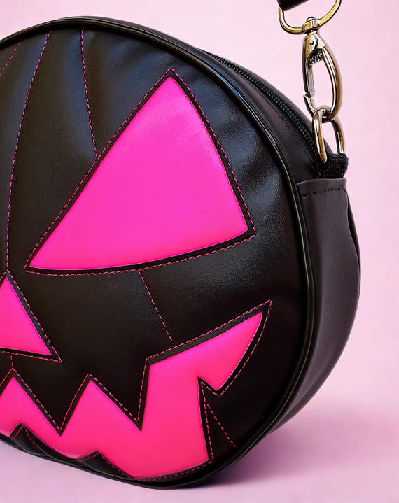 Jack O'lantern Pumpkin Round Bag Spooky Halloween Handmade