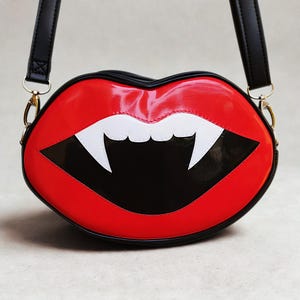 Handmade Nara Prado Vampire lips Crossbody Bag