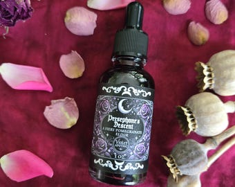 Persephone’s Path Autumn Elixir | Fiery Pomegranate & Spice Tincture | Ritual Cocktail Mixer for Shadow Work and Transformation