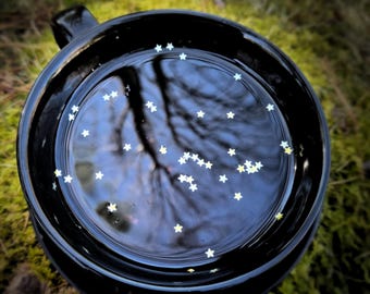 Celestial Night Brew Herbal Tea: golden stars, pink peppercorn, hibiscus, spices, herbal