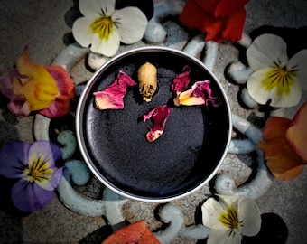 Death Witch Ointment | witches salve | black ash | rose | new moon magick | protection | banishment | dried snapdragon skulls | shadow-self