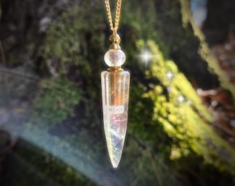 Faerie Tear Bottle | Aura Glass Perfume Vial | Victorian Mourning Jewerly