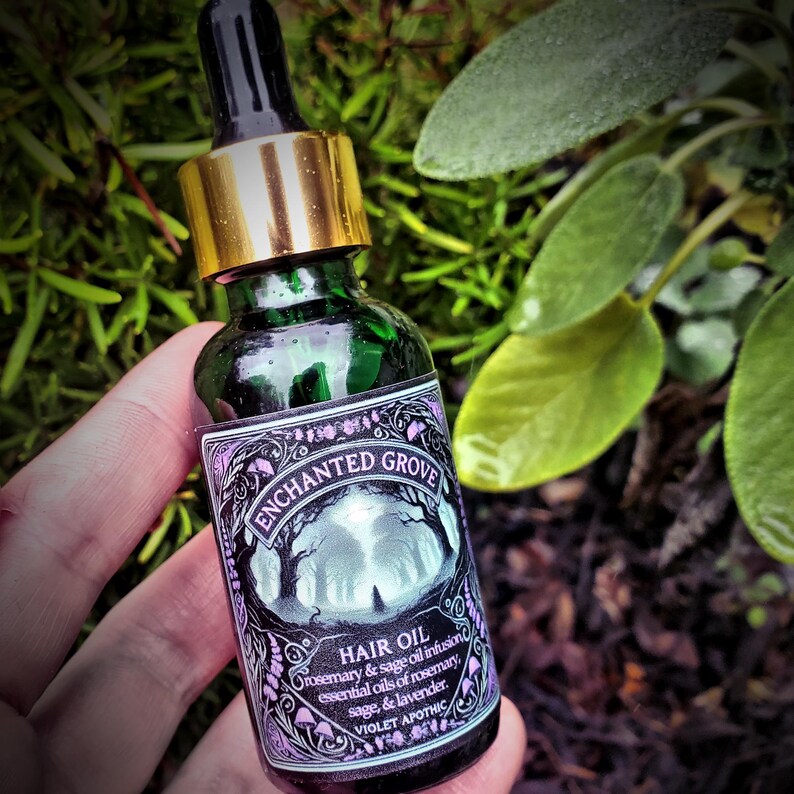 Enchanted Grove Hair Oil Rosemary & Sage Infused Hair Oil Handcrafted