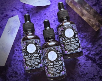 Moon Drops Tincture – Lunar Dream Elixir with Blue Lotus, Mugwort & Butterfly Pea | Full Moon Herbal Potion