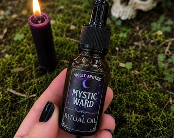 Mystic Ward Protection Ritual Oil, Smoky Wood and Resin Blend