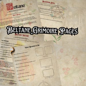 Páginas del Grimorio de Beltane: Set imprimible de hechizos y diario del Sabbat / Libro de las Sombras de la Rueda del Año / PDF de rituales para la brujería del Primero de Mayo