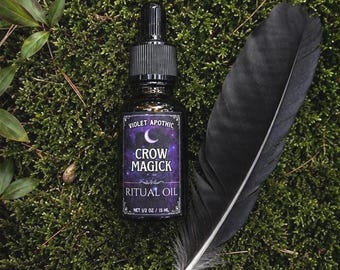 Crow Magick Ritual Anointing Oil | Divination, Protection and Shadow Work