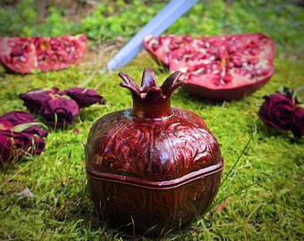 Pomegranate Trinket Box | Persephone Rooibos-Rose Ritual Tea