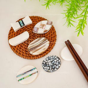 7 Styles Mother-of-pearl Chopsticks Rest Hashioki Chopsticks Rest, Japanese Chopstick Rest White Pearl Chopstick Rest Cute Gift