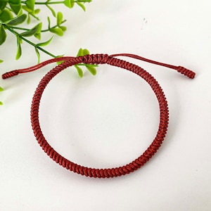Handmade Boho for Men and Women, Tibetan Buddhist Tibetan Lucky Knot Bracelet Handmade BROWN