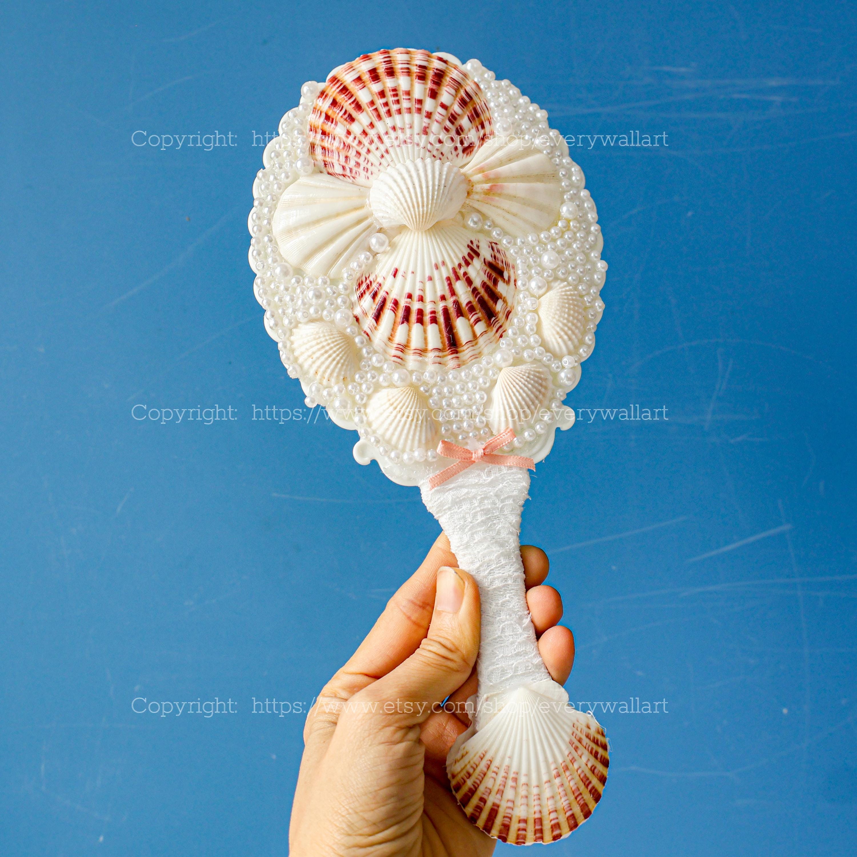 12 Styles Seashell Mirror Hand Mirror Ocean Vortex Natural