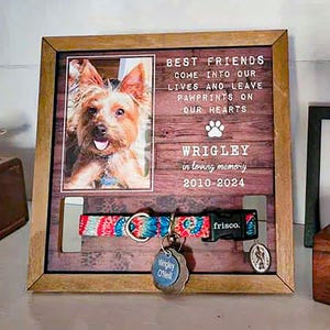 Memorial Pet Loss Frame Dog Cat, Puppy Pet Memorial Wood Frame With ...
