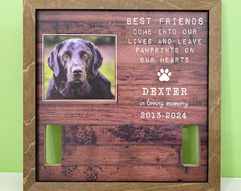 Memorial Pet Loss Frame - Dog Cat, Puppy Memorial Wood Frame + Collar Display | Dog Bereavement Gift| Pet Loss Gifts | Pet Sympathy Gift