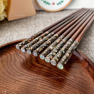 Personalized Rosewood Chopsticks Mother-of-pearl Chopstick Mother&#39;s Day Father&#39;s Day Engraved Name Chopstick Gift C#3 for mom