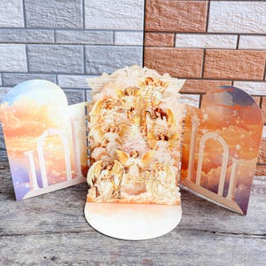 Papierengel Handgefertigte 3D Pop Up Karte Überraschungs Pop Up Karte Frohe Weihnachten Engel Karte Geburtstag Dankeschön Karte Geschenk für Kind