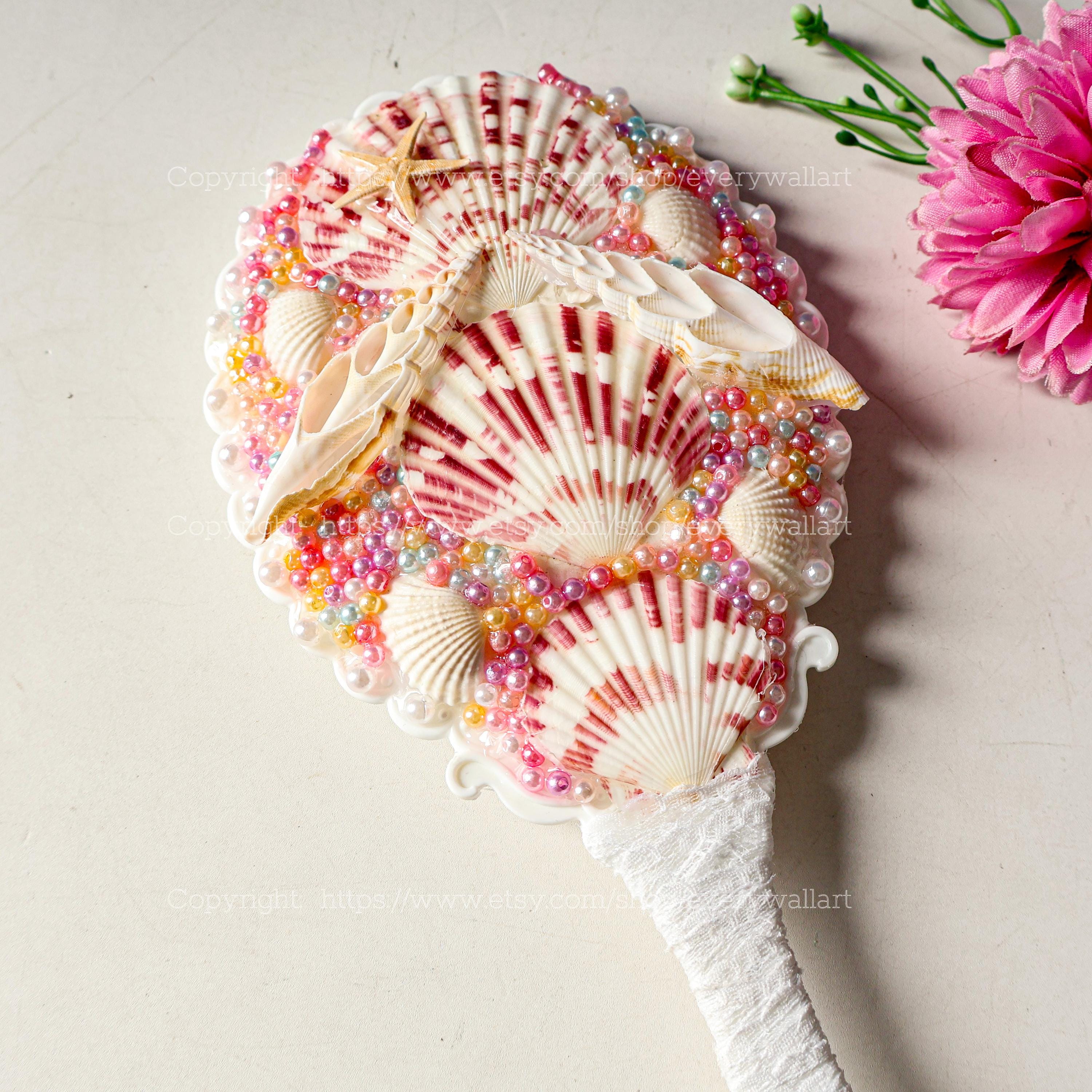 Seashell Mirror Natural Seashell Mermaid-core Handmade Mirror