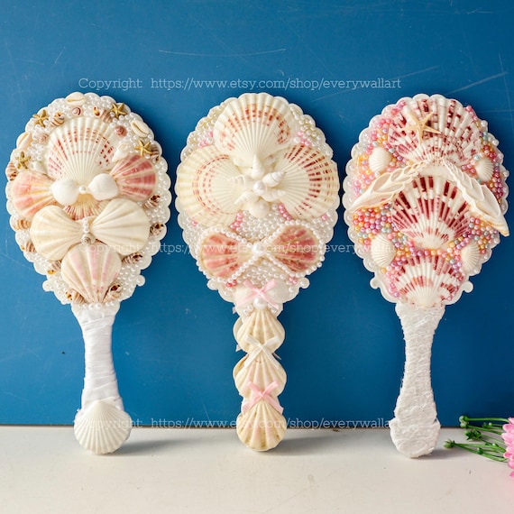 12 Styles Seashell Mirror Hand Mirror Ocean Vortex Natural