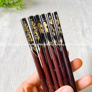 Personalized Rosewood Chopsticks Mother-of-pearl Chopstick Gift Bamboo Dragon Fish (Long-Lived Peaceful Prosperous)