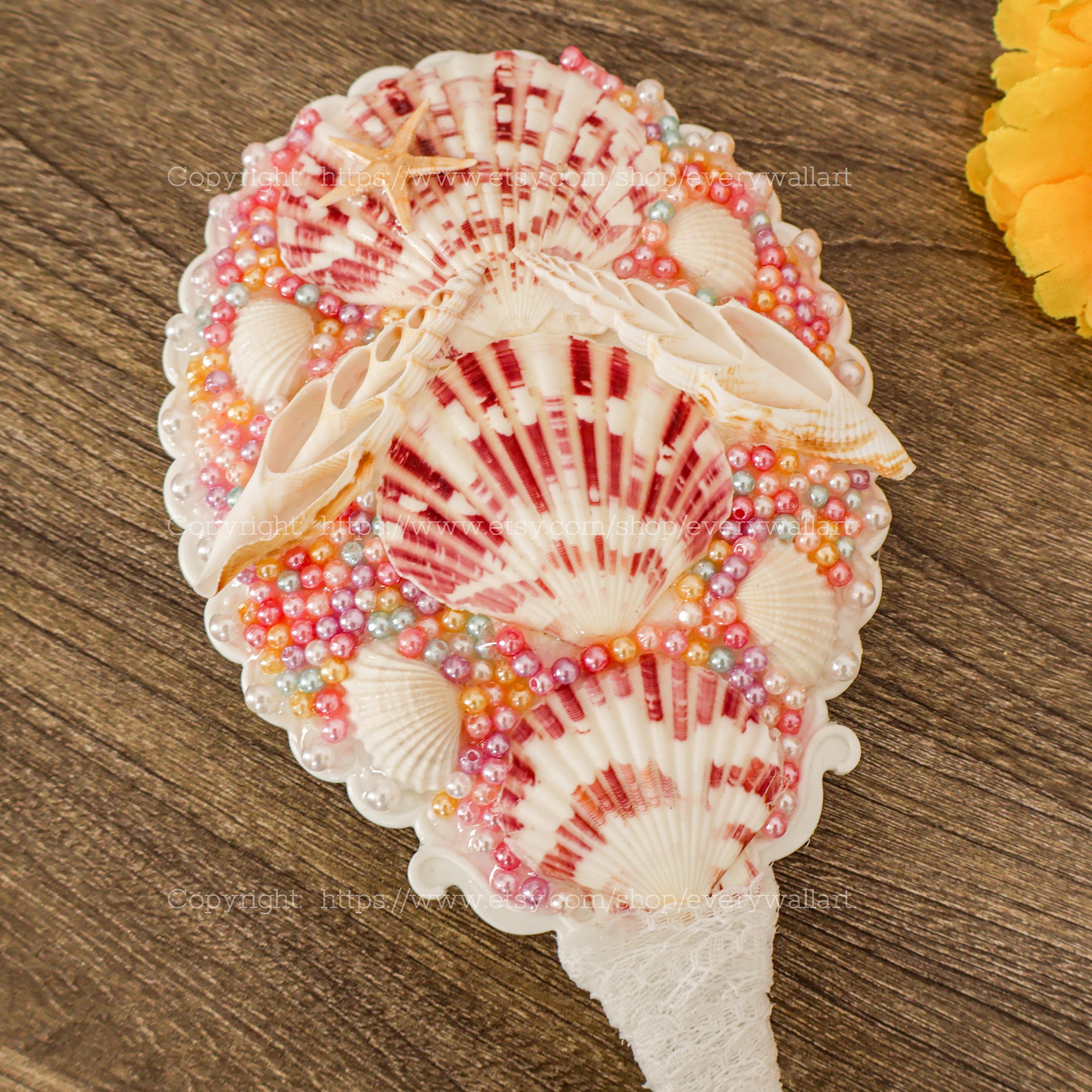 Seashell Mirror Natural Seashell Mermaid-core Handmade Mirror
