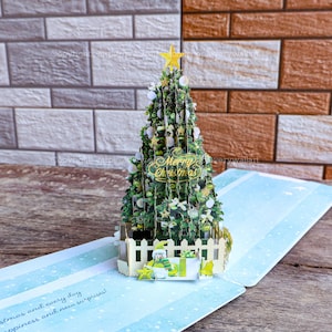 Papierowe zielone drzewo ręcznie robione 3D Pop Up Card Niespodzianka Pop Up Card Boże Narodzenie Urodziny Karta z podziękowaniami Karta okolicznościowa Prezent dla dziecka