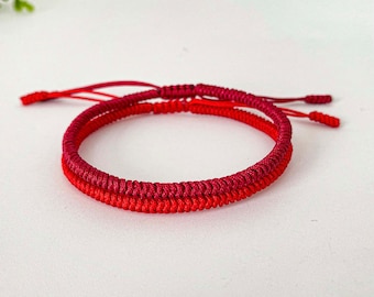 Set of 2pcs Handmade Boho for Men and Women, Tibetan Buddhist Tibetan Lucky Knot Bracelet Handmade