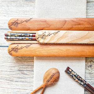 Personalized Rosewood Chopsticks Mother-of-pearl Chopstick Mother&#39;s Day Father&#39;s Day Engraved Name Chopstick Gift C#2