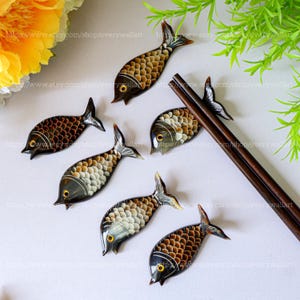 Natural Buffalo Horn Chopsticks Rest Fish Chopstick Rest Mother&#39;s Day Father&#39;s Day Hashioki Chopsticks Rest,Japanese chopstick Rest