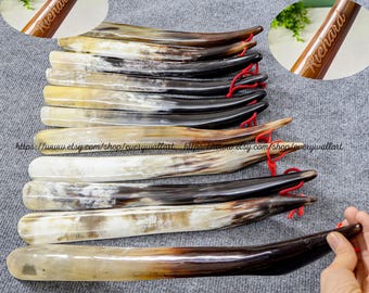 Engraved Name Natural Horn ox Shoehorn Personalized Shoe Horn Long Handle Ox Horn Custom Shoehorn for Unisex Father's Day A Great Gift A8