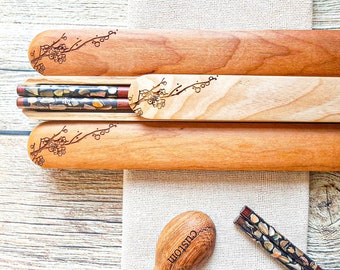 Personalized Rosewood Chopsticks Mother-of-pearl Chopstick Mother's Day Father's Day Engraved Name Chopstick Gift C#2