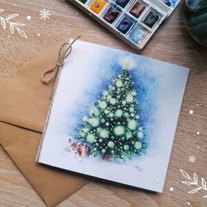 Carte de Noël spéciale, aquarelle de sapin de Noël