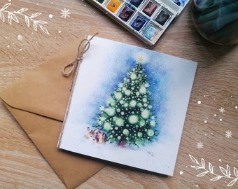 Cartolina di Natale speciale, disegno originale dell'acquerello