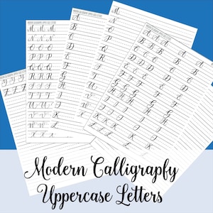 Feuilles de travail sur les lettres majuscules de calligraphie moderne 6 PDF