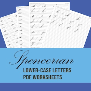 Spencerian Calligraphy Practice 6 Pages PDF: Lowercase Letters