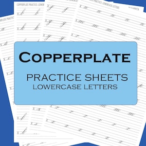 Copperplate Calligraphy Practice 5 Pages PDF: Lowercase Letters