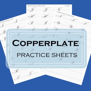 Copperplate Calligraphy Practice 3 Pages PDF: Uppercase Letters