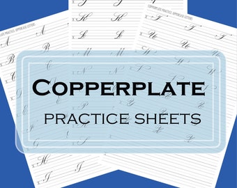 Copperplate Calligraphy Practice 3 Pages PDF: Uppercase Letters