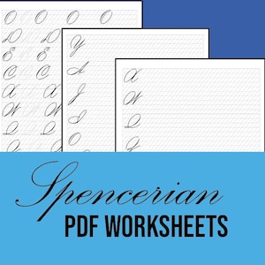 Spencerian Calligraphy Practice 4 Pages PDF: Uppercase Letters