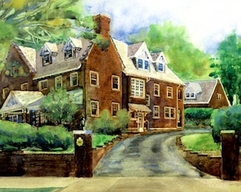 Custom Home Portraits, Watercolor Home Portraits, One-of-Kind home paintings, Watercolor memories