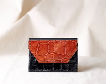 Mini leather wallet / various leather combinations / unique card wallet / coin wallet