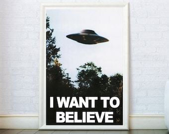 X-Files I Want to Believe Poster in a Keyring /& Bag Tag Gift UFO Aliens Mulder