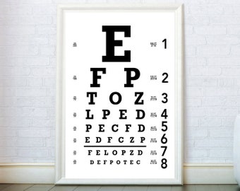 Eye Chart Wall Art Etsy