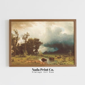 Prairie Storm Painting | Country Field | Warm Vintage Wall Art | Printable Art | #0002