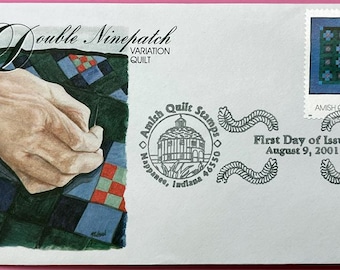 2001: Amish Quilts USPS First Day Covers - 2001 American Treasures - Set of 4 - rare