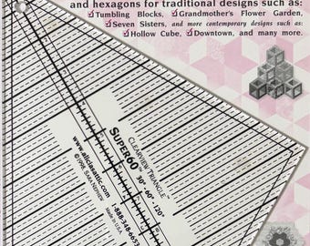 Super60 30* 60* 120* Acrylic Ruler for Diamonds, Triangles, Hexagons