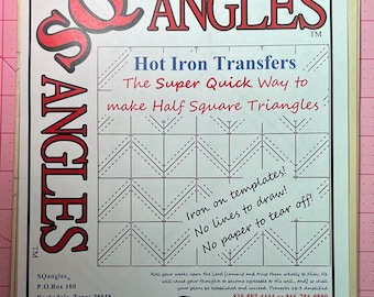 SQangles Hot Iron Half Square Triangle Transfers 3 1/2" finished size (SQAHST350)