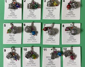 Silver-tone Metal Wish Boxes with Lampwork Beads, Eli Kase Designer