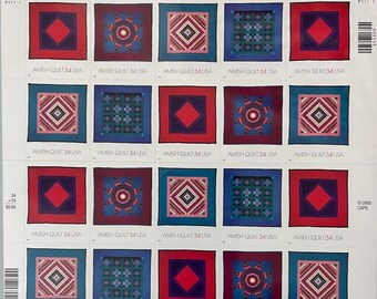 Year 2000 Amish Quilts Postage Stamps - USPS American Treasures - Unused, out of print, discontinued