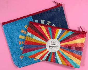 2 Vinyl Notions Travel Bag - Sewing Supplies, Cosmetics, Pencils, Money Pouch