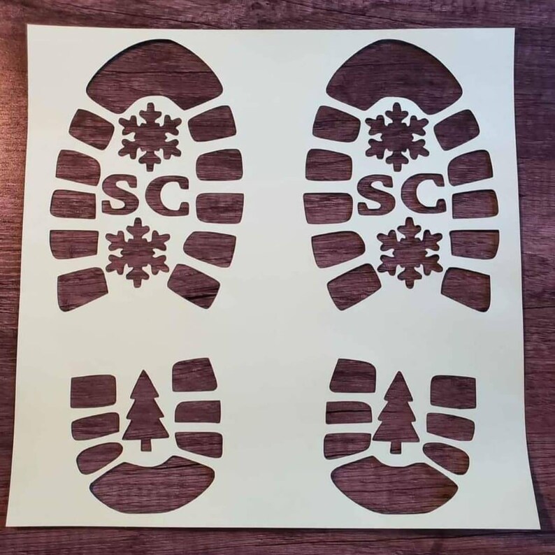 Santa Footprint Stencils - Etsy