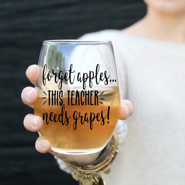 Teacher Gift - Gift For Teacher - Funny Teacher Gift - Teacher Wine Glass - Funny Gift For Teacher - Gift For Her - Back to School